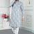 Blue art silk straight kurta for men