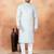 Green art silk straight kurta for men