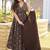 Coffee muslin digital print designer salwar suit
