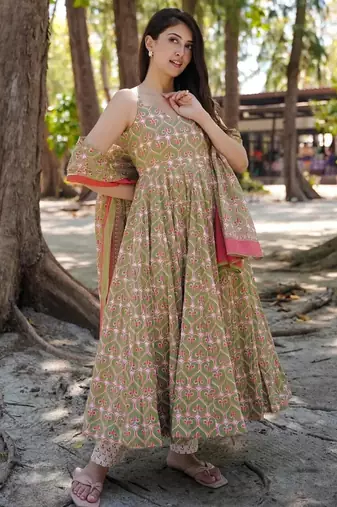 Multi color muslin digital print designer salwar suit