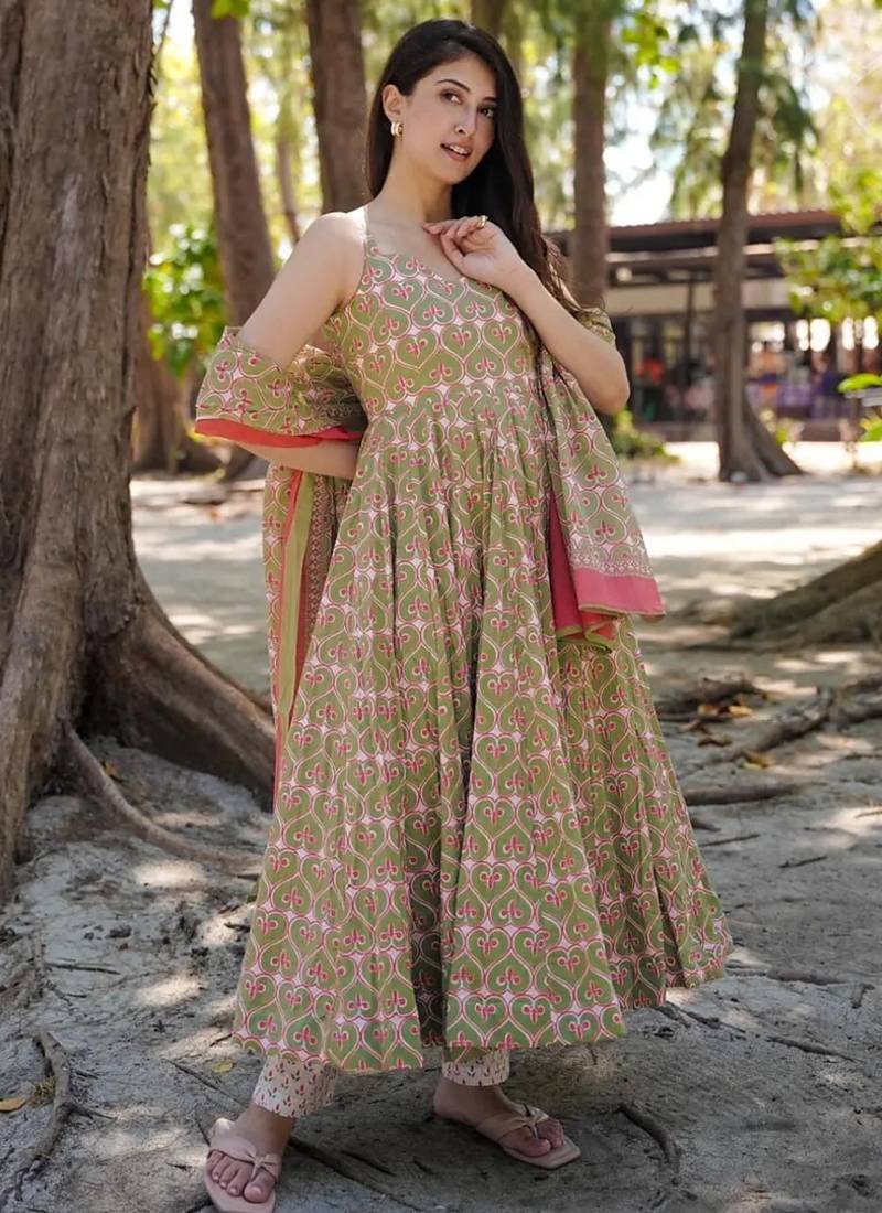 Multi color muslin digital print designer salwar suit