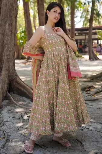 Multi color muslin digital print designer salwar suit
