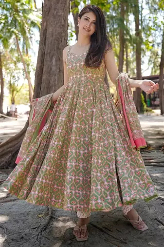 Multi color muslin digital print designer salwar suit
