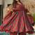 Red muslin digital print designer salwar suit