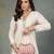 Anekaant glided gleam dusty pink net striped embellished clutch