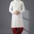 White dupion silk embroidered kurta set