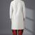 White dupion silk embroidered kurta set