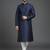 Navy  dupion silk embroidered kurta set