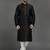 Black dupion silk embroidered kurta set