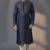 Navy dupion silk embroidered kurta set