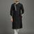 Black dupion silk embroidered kurta set