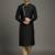 Black dupion silk embroidered kurta set