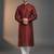Maroon dupion silk embroidered kurta set