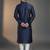 Navy dupion silk embroidered kurta set
