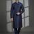 Navy dupion silk embroidered kurta set