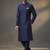 Navy dupion silk embroidered kurta set