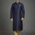 Navy dupion silk embroidered kurta set