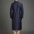 Navy dupion silk embroidered kurta set