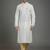White dupion silk embroidered kurta set