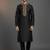 Black dupion silk embroidered kurta set