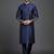 Navy dupion silk embroidered kurta set