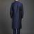 Navy dupion silk embroidered kurta set