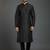 Black dupion silk embroidered kurta set