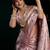 Light onion pink premium satin silk saree with stylish pom-pom pallu