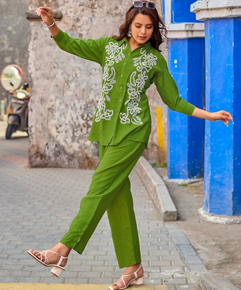 Creap Shirt Collar & Trousers Co-Ords