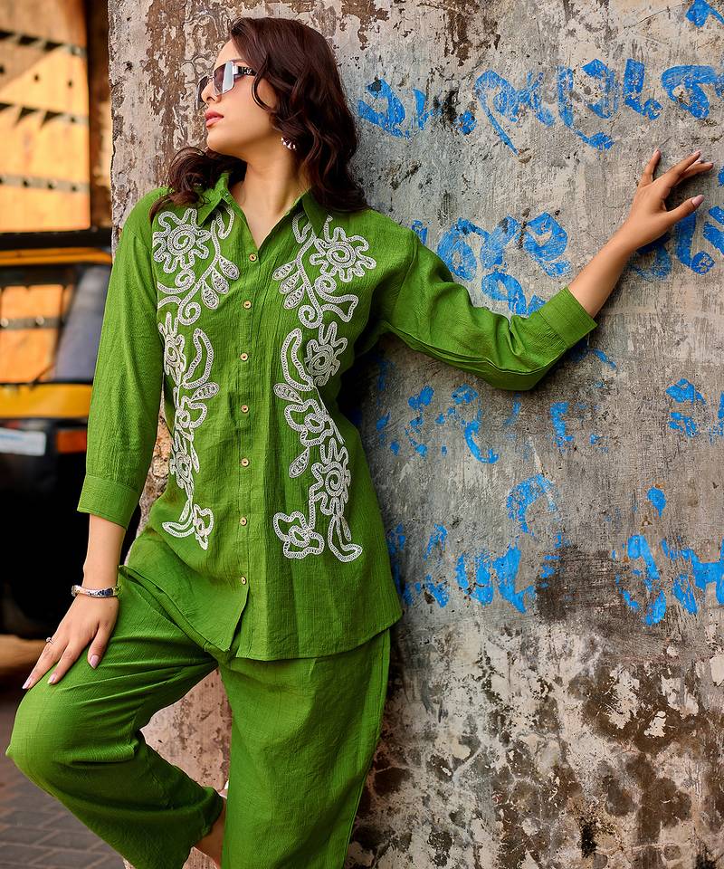 Creap Shirt Collar & Trousers Co-Ords