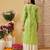 Ada hand embroidered green cotton lucknowi chikankari straight kurta