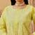 Ada hand embroidered lemon yellow cotton lucknowi chikankari straight kurta