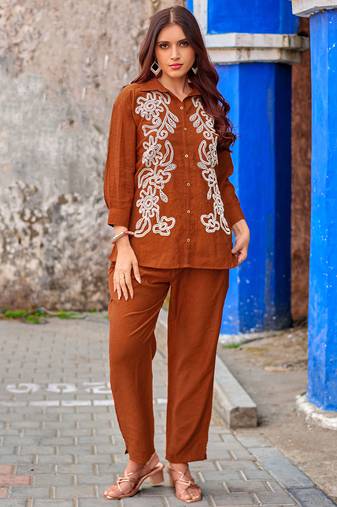 Creap Shirt Collar & Trousers Co-Ords