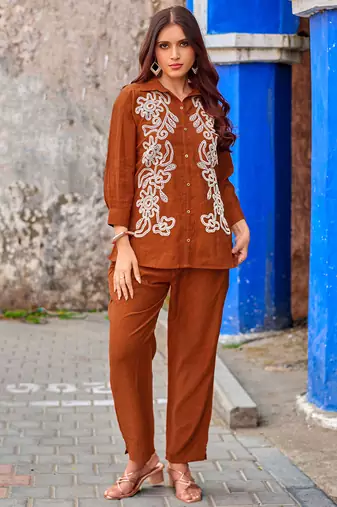 Creap Shirt Collar & Trousers Co-Ords