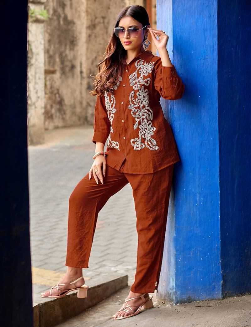 Creap Shirt Collar & Trousers Co-Ords