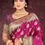 light plum satin silk woven work traditional saree