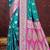 teal green satin silk woven work traditional saree