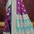 deep purple satin silk woven work traditional saree