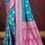teal blue satin silk woven work traditional saree
