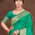 emerald green silk blend woven work traditional saree