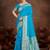 sky blue silk blend woven work traditional saree
