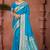 sky blue silk blend woven work traditional saree