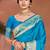 sky blue silk blend woven work traditional saree