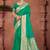 emerald green silk blend woven work traditional saree
