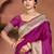 wine purple silk blend woven work traditional saree