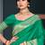 emerald green silk blend woven work traditional saree