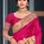 ruby pink silk blend woven work traditional saree