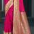 ruby pink silk blend woven work traditional saree