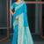 sky blue silk blend woven work traditional saree