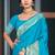 sky blue silk blend woven work traditional saree
